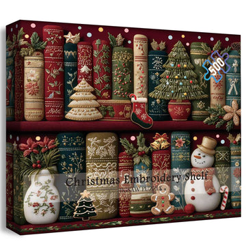 Puzzle da riposo da ricamo natalizio 500 pezzi